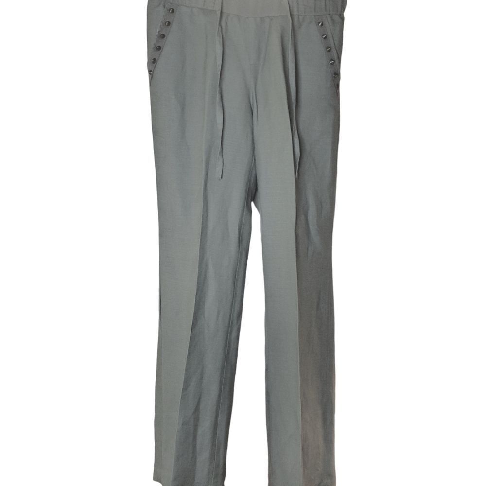 2B Bebe Wide Leg Pants Green Studded Pockets Women's Small - Picture 1 of 7